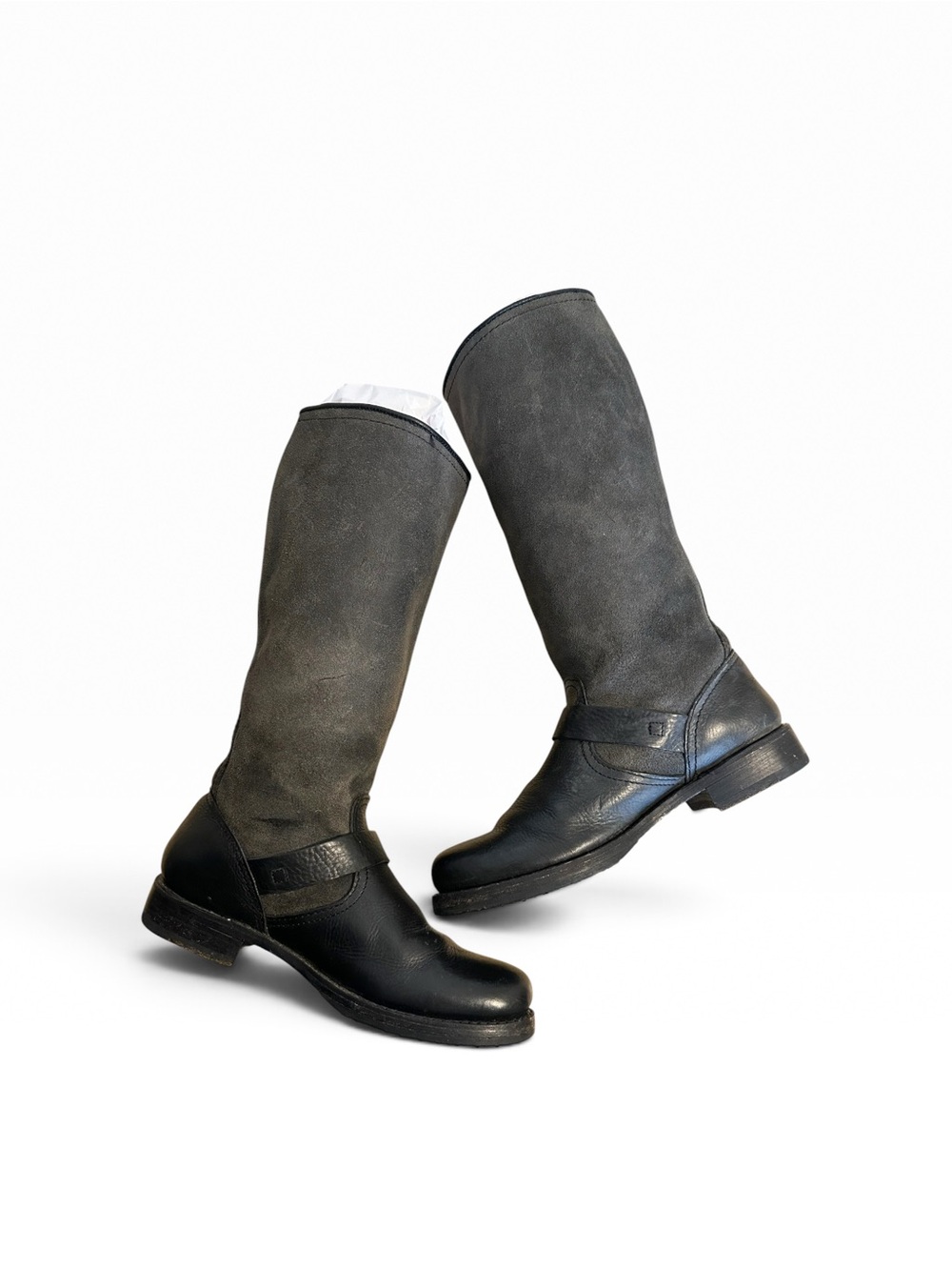 Frye Vintage Veronica Slouch Knee High Black Leather Boots 8.5 - Picture 11 of 12